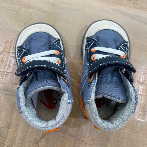 Baby kids SEE KAI RUN high top ankle sneakers shoes Velcro closure - Picture 6 of 11